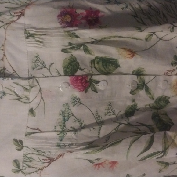 Rachel Zoe Linen Blend Peasant Romantic Foral Print Top Blouse Tunic Button Down - Picture 6 of 9